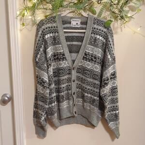 Florence Tricot Fair Isle button up cardigan sweater